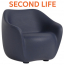Кресло пластиковое SLIDE Reborn Second Life полиэтилен темно-синий Фото 3