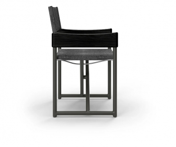 Кресло металлическое складное SNOC Sestri Nightfall алюминий, тик, текстилен черный Фото 4