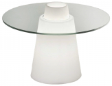 Столик пластиковый кофейный светящийся SLIDE Peak Lighting полиэтилен, закаленное стекло белый Фото 1