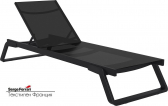 Шезлонг-лежак металлический Siesta Contract Tropic стеклопластик, алюминий, текстилен черный Фото 1
