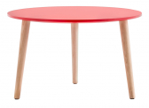 Столик журнальный PEDRALI Malmo ясень, МДФ беленый ясень, красный Фото 1