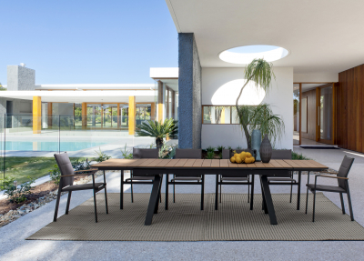 Кресло текстиленовое Garden Relax Kubik алюминий, ДПК, текстилен антрацит, тик Фото 15