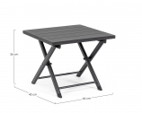 Столик металлический складной для шезлонга Garden Relax Taylor алюминий темно-серый Фото 2