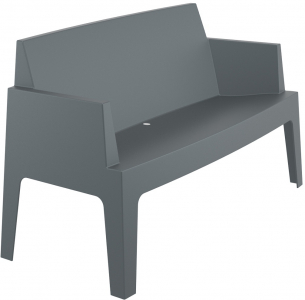 Диван пластиковый двухместный Siesta Contract Box Sofa полипропилен темно-серый Фото 1