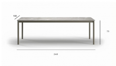 Стол обеденный каменный SNOC Lorvain Silver алюминий, песчаник серебряный, светло-серый Фото 2