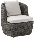 Лаунж-кресло плетеное с подушкой POINT Heritage алюминий, искусственный ротанг, ткань серый Фото 1