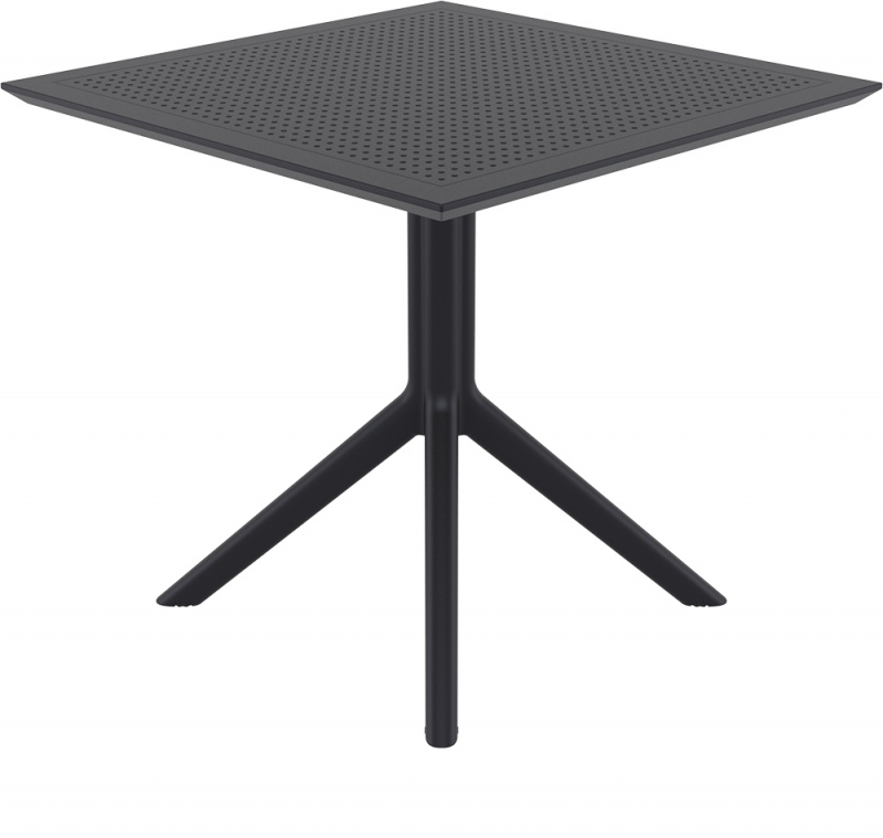 Стол пластиковый Sky Table 80, черный, 800х800х740 мм