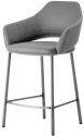 Кресло полубарное с обивкой PEDRALI Vic Metal сталь, кожа титановый, серый Фото 1