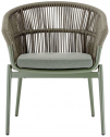 Кресло плетеное с подушкой Grattoni Tropea алюминий, роуп, олефин зеленый Фото 1