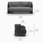 Диван двухместный с подушками SNOC Miura Nightfall алюминий, роуп, олефин черный Фото 2