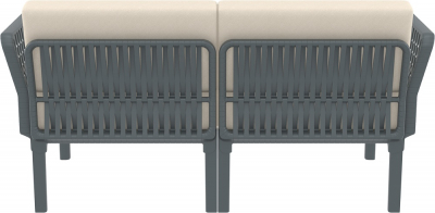 Диван пластиковый двухместный с подушками Siesta Contract Portofino Lounge стеклопластик, полипропилен, полиэстер темно-серый, бежевый Фото 7