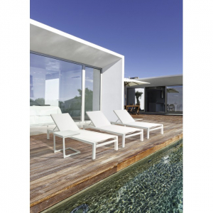 Шезлонг-лежак металлический Garden Relax Skipper алюминий, текстилен белый Фото 5