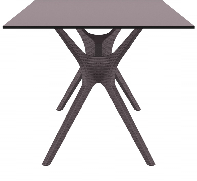 Стол пластиковый Ibiza Table 180, коричневый, 1800х900х740 мм