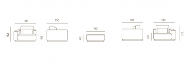 Диван модульный с подушками Grattoni Don тик, алюминий, олефин тик, бежевый Фото 2