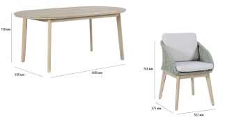 Комплект обеденной деревянной мебели на 6 персон-thumbs-Фото3