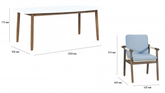 Комплект обеденной деревянной мебели на 8 персон-thumbs-Фото3