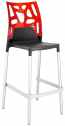 Стул пластиковый барный PAPATYA Ego-Rock Bar алюминий, полипропилен, стекловолокно, поликарбонат сатинированный алюминий, антрацит матовый, красный Фото 1