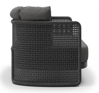 Диван трехместный с подушками SNOC Miura Nightfall алюминий, роуп, олефин черный Фото 4