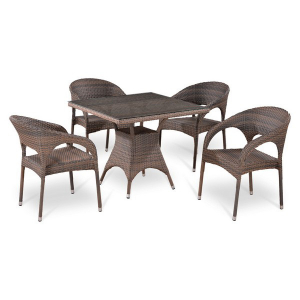 Комплект плетеной мебели Afina T220BG/Y90CG-W1289 Pale 4Pcs искусственный ротанг, сталь палевый Фото 1
