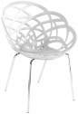 Кресло пластиковое PAPATYA Flora-ML сталь, поликарбонат хромированный, белый матовый Фото 1