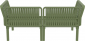 Диван пластиковый двухместный с подушками Siesta Contract Portofino Lounge стеклопластик, полипропилен, полиэстер зеленый, бежевый Фото 13