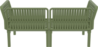 Диван пластиковый двухместный с подушками Siesta Contract Portofino Lounge стеклопластик, полипропилен, полиэстер зеленый, бежевый Фото 13