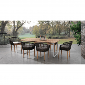 Стол деревянный RosaDesign Yukon металл, тик натуральный Фото 4