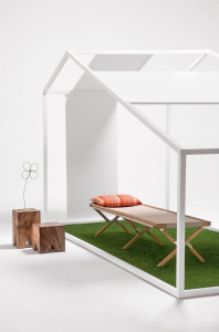 Лежак деревянный Giardino Di Legno Venezia тик, акрил слоновая кость Фото 4