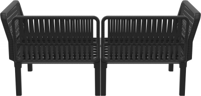 Диван пластиковый двухместный с подушками Siesta Contract Portofino Lounge стеклопластик, полипропилен, полиэстер черный, темно-серый Фото 6