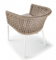 Кресло плетеное мягкое Grattoni Cuba алюминий, роуп, олефин белый, шампанское Фото 5