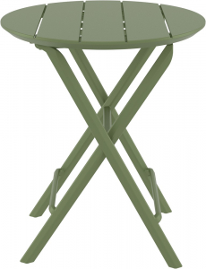 Стол пластиковый складной Siesta Contract Helen Folding Table Ø60 пластик оливковый Фото 7