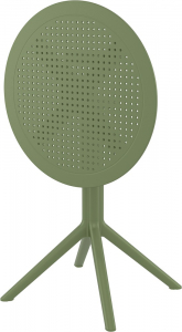 Стол пластиковый складной Siesta Contract Sky Folding Table 60 сталь, пластик оливковый Фото 9
