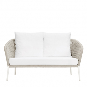 Диван двухместный плетеный с подушками JANUS et Cie Knot алюминий, роуп, акрил окаменелость Фото 3