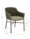 Кресло плетеное с подушкой Garden Relax Everly алюминий, роуп, олефин коричневый, зеленый, оливковый Фото 2