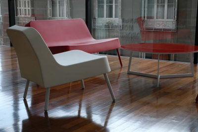 Диван пластиковый Resol Bob sofa алюминий, полиэтилен красный Фото 3