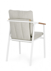 Кресло металлическое с подушками Garden Relax Leonida алюминий, тик, олефин белый Фото 6