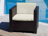 Кресло плетеное POLTRONA с подушками Shaf пластик шоколадный Фото 2