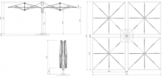 Зонт профессиональный четырехкупольный 6х6 м-thumbs-Фото3