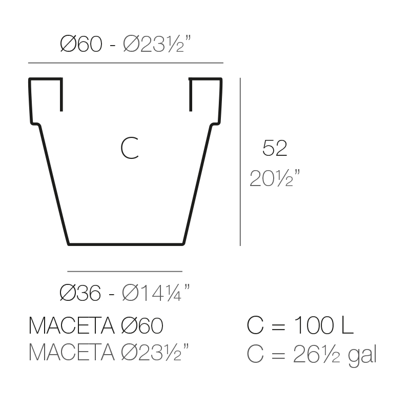 Кашпо пластиковое Maceta Simple