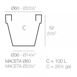 Кашпо пластиковое Vondom Maceta Simple полиэтилен Фото 2