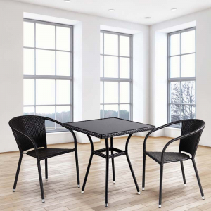 Комплект плетеной мебели Afina T282BNS/Y137C-W53 Brown 2Pcs искусственный ротанг, сталь коричневый Фото 1