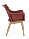 Кресло плетеное с подушкой Garden Relax Allison тик, роуп, олефин натуральный, алый Фото 5