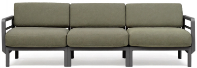 Диван пластиковый с подушками Nardi Maximo 3 стеклопластик, Sunbrella базальт, тимьян Фото 8