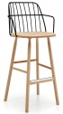 Кресло деревянное барное MIDJ Strike P H75 L сталь, ясень Фото 1