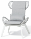 Кресло плетеное Grattoni Fiji алюминий, роуп, олефин белый, светло-серый Фото 1