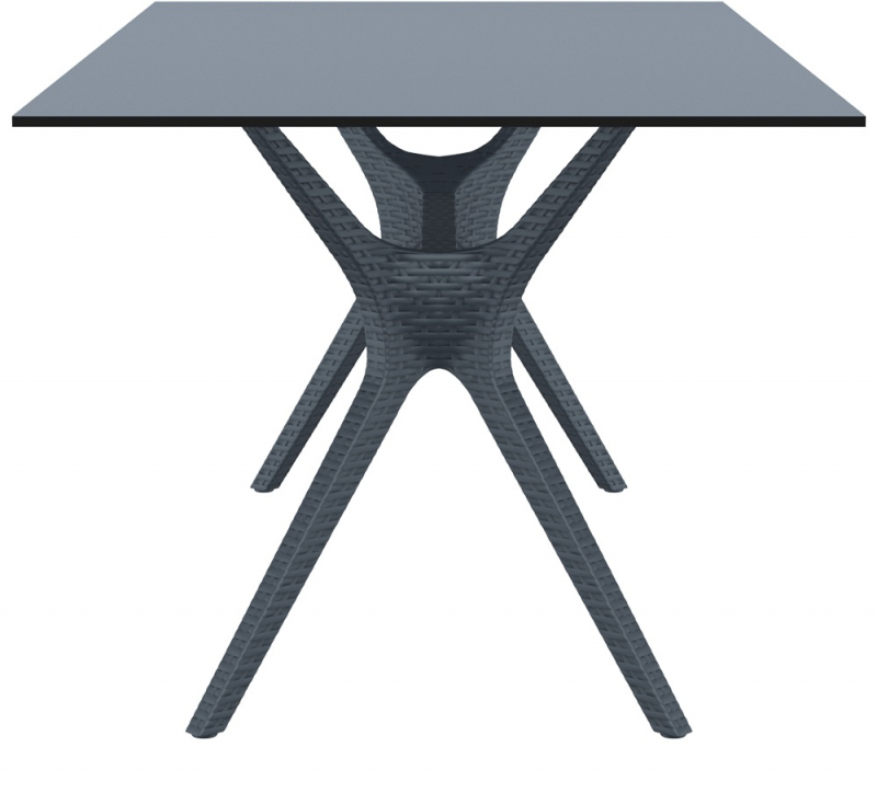 Стол пластиковый Ibiza Table 180, антрацит, 1800х900х740 мм
