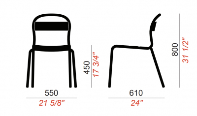 Стул металлический Colos Stecca 1 алюминий Фото 2