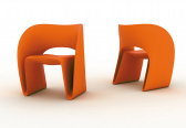 Кресло пластиковое Magis Raviolo полиэтилен оранжевый Фото 4