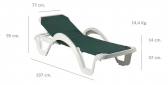 Шезлонг-лежак пластиковый Balliu Carmen полипропилен, текстилен Фото 2