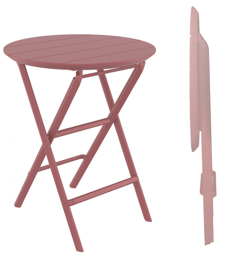 Стол пластиковый складной Helen Folding Table Ø60, марсала, Ø600х740 мм